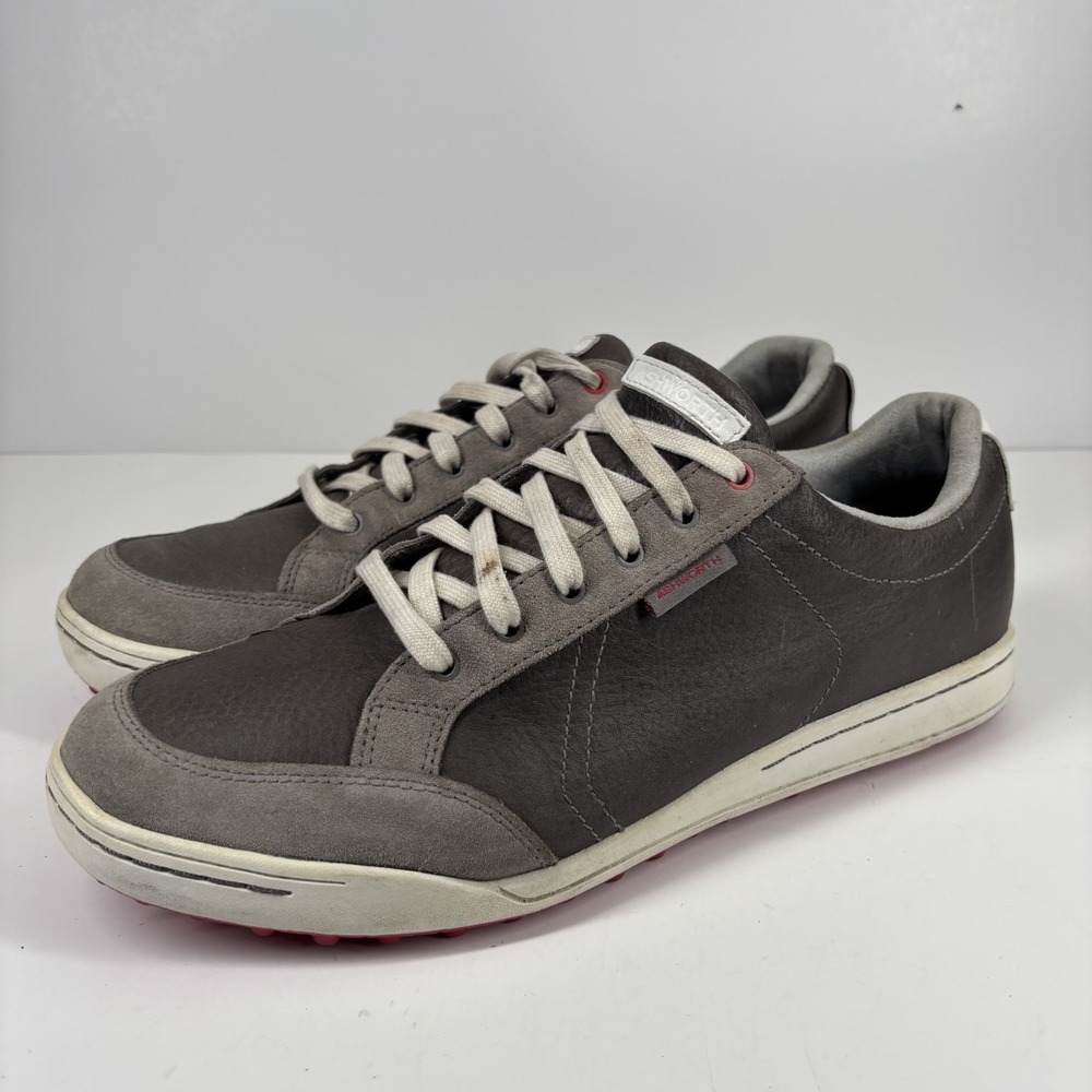 Ashworth Cardiff Men's US 11.5 Grey Suede Lace-Up Spikeless Golf Shoes G54212
